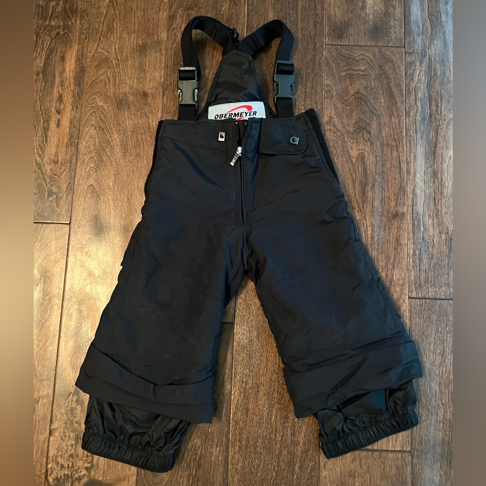 Obermeyer Kids Baby Snow Ski Bib Overalls Black Preschool Size 1 - 2 XS